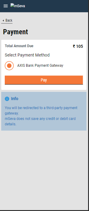 Payment Screen